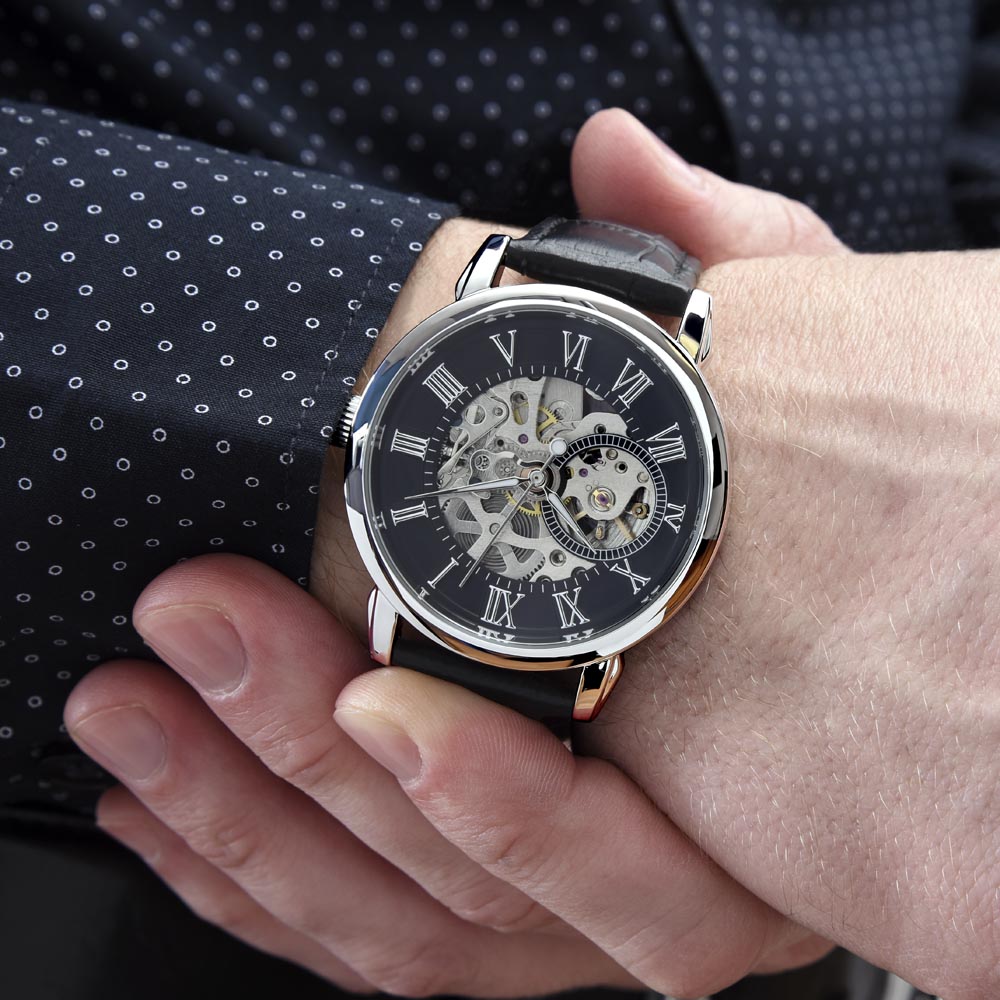Luxury Openwork Watch for Your Soulmate - A Timeless Gift of Love in a Mahogany Box