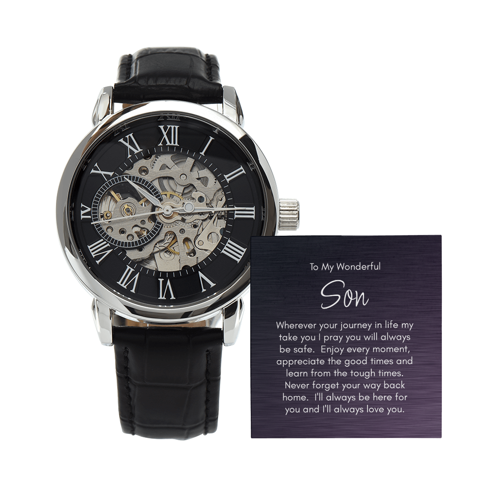 To My Wonderful Son - Journey of Life Luxury Openwork Watch
