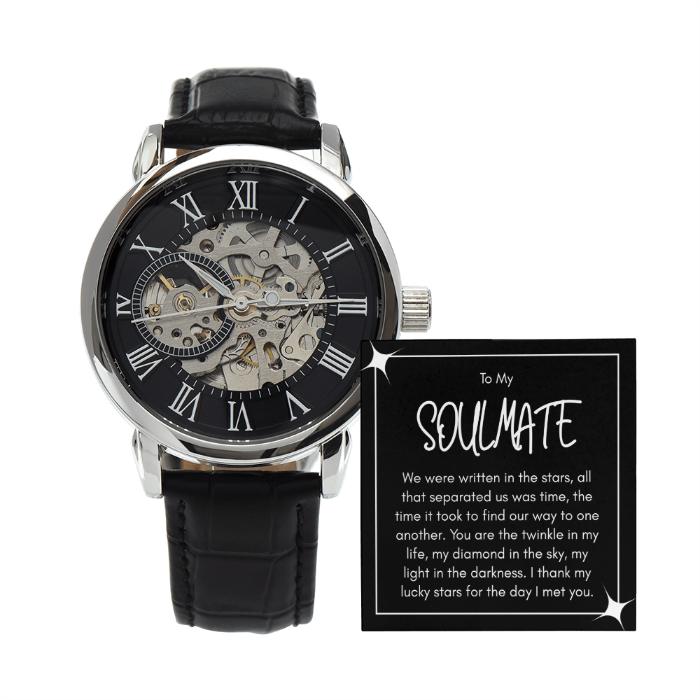 Luxury Openwork Watch for Your Soulmate - A Timeless Gift of Love in a Mahogany Box