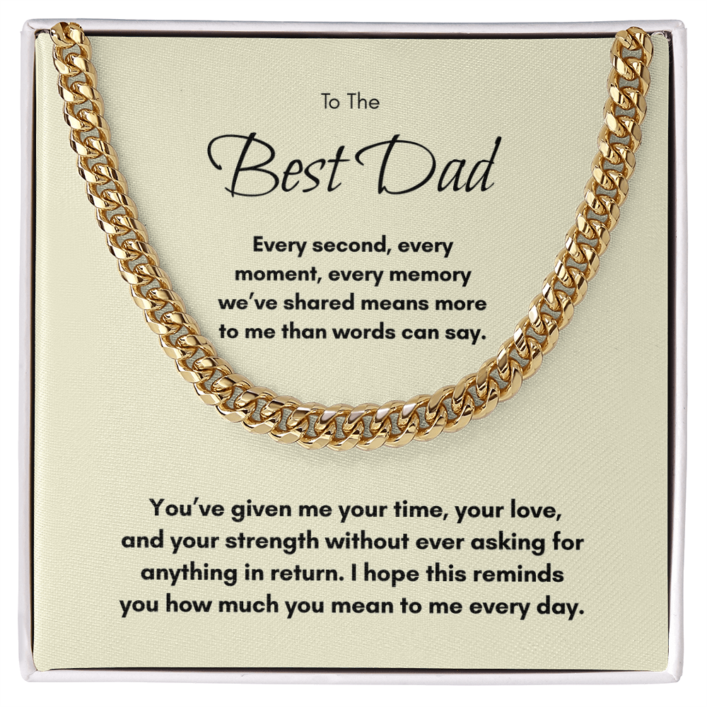 Cuban Link Chain Necklace for Dad – Meaningful Father Gift from Son or Daughter
