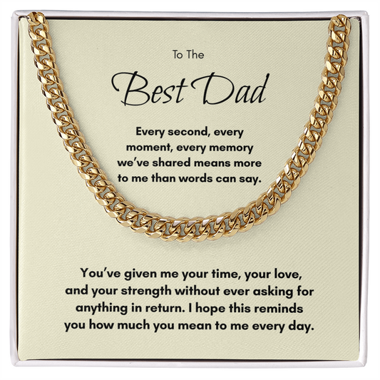 Cuban Link Chain Necklace for Dad – Meaningful Father Gift from Son or Daughter