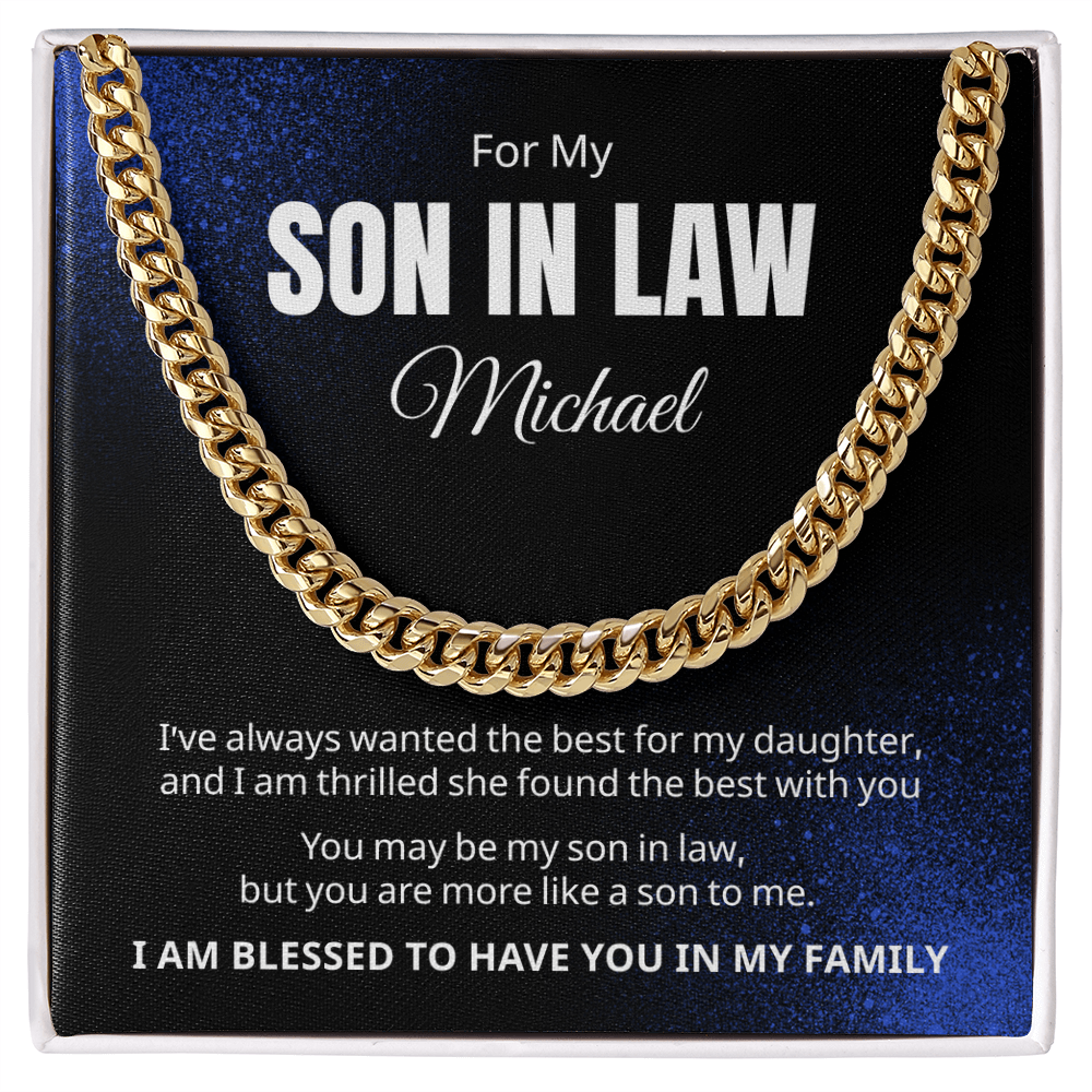 To My Son-In-Law | Personalized Cuban Link Chain