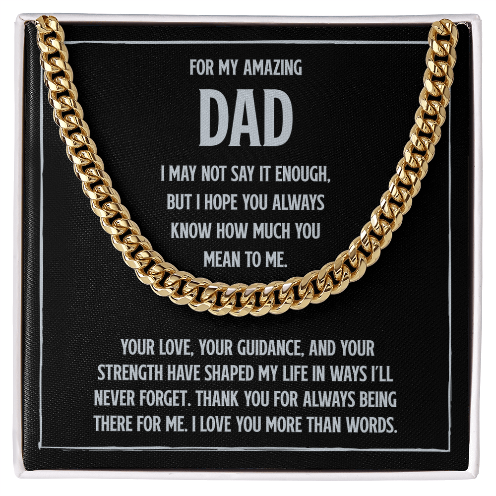 Cuban Link Chain Necklace for Dad – Meaningful Gift for Father from Son or Daughter