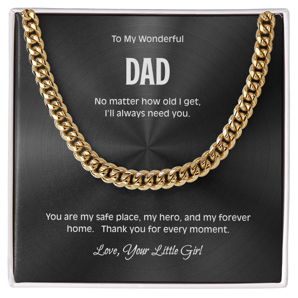 Dad Necklace from Daughter – Meaningful Cuban Link Chain Gift for Father