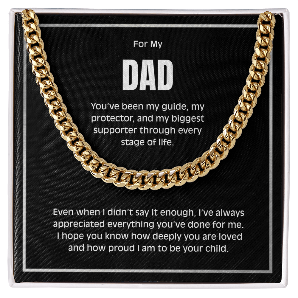 Cuban Link Chain Necklace for Dad – Meaningful Gift for Father from Son or Daughter