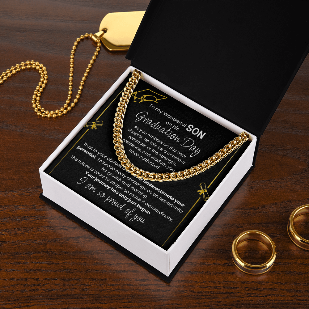 Graduation Gift For A Wonderful Son - Cuban Link Chain