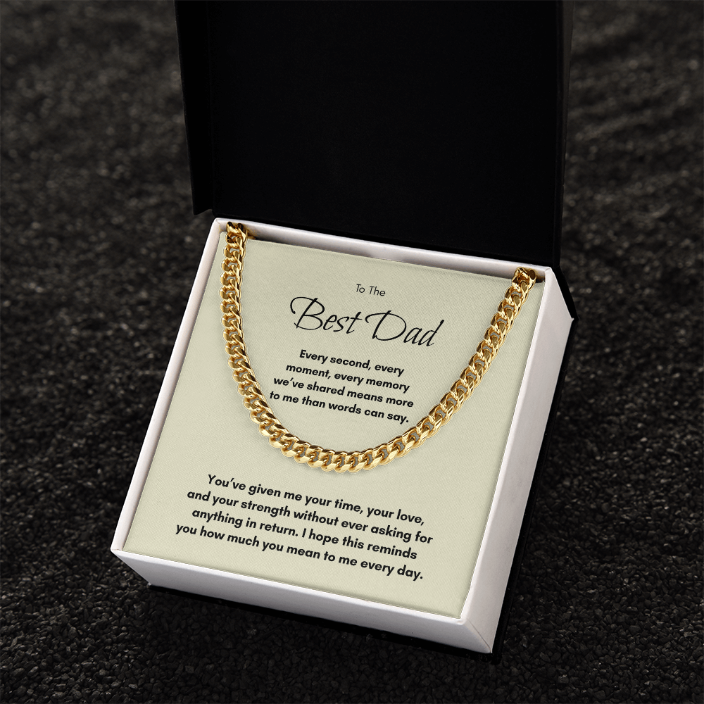 Cuban Link Chain Necklace for Dad – Meaningful Father Gift from Son or Daughter
