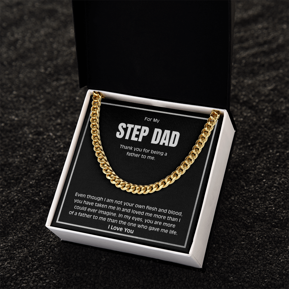 Meaningful Cuban Link Chain Gift for Stepdad