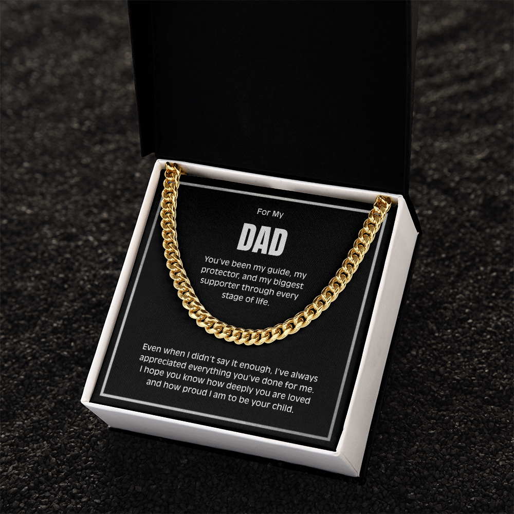 Cuban Link Chain Necklace for Dad – Meaningful Gift for Father from Son or Daughter