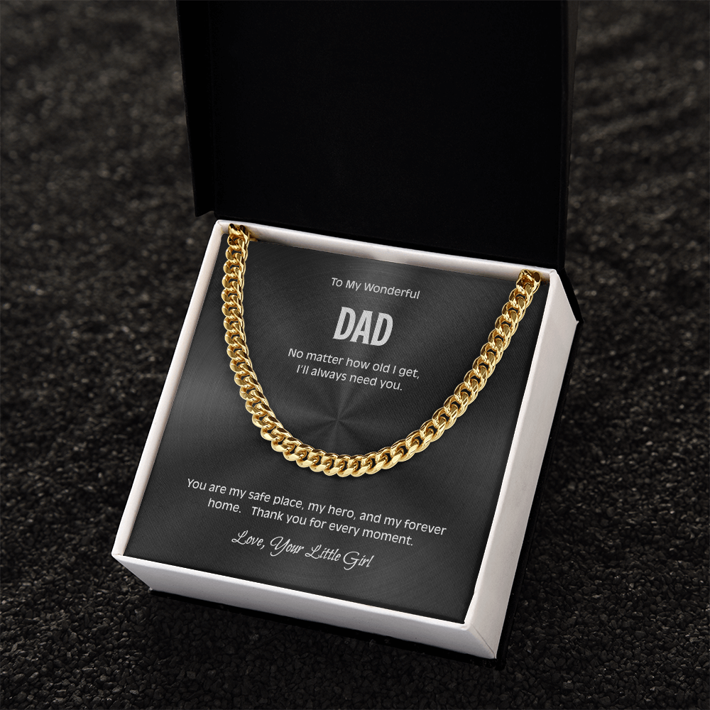 Dad Necklace from Daughter – Meaningful Cuban Link Chain Gift for Father
