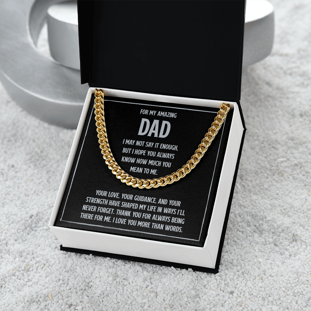 Cuban Link Chain Necklace for Dad – Meaningful Gift for Father from Son or Daughter
