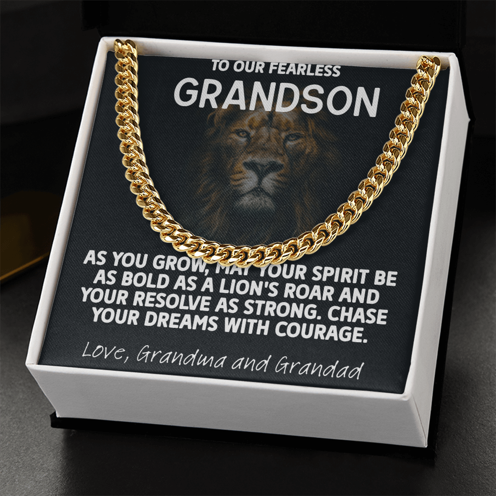 Chain Link Necklace For A  Fearless Grandson