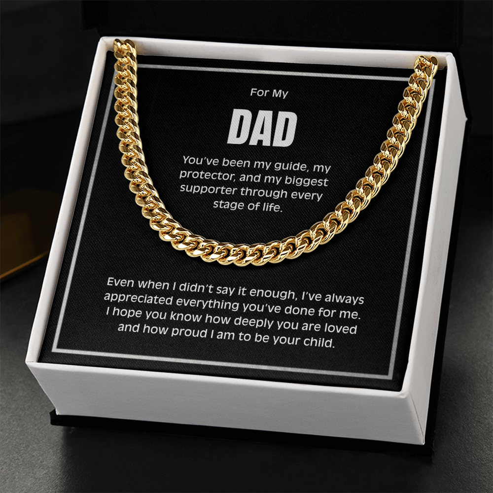 Cuban Link Chain Necklace for Dad – Meaningful Gift for Father from Son or Daughter