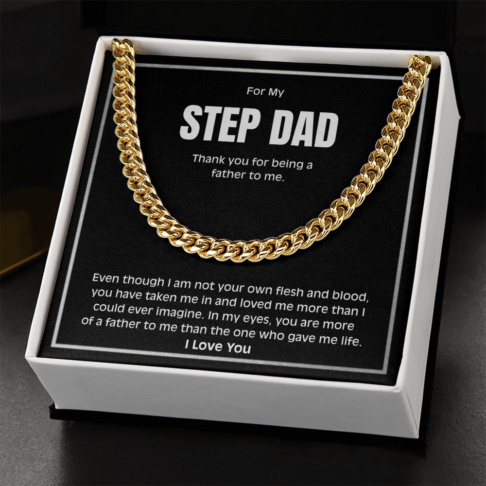 Meaningful Cuban Link Chain Gift for Stepdad