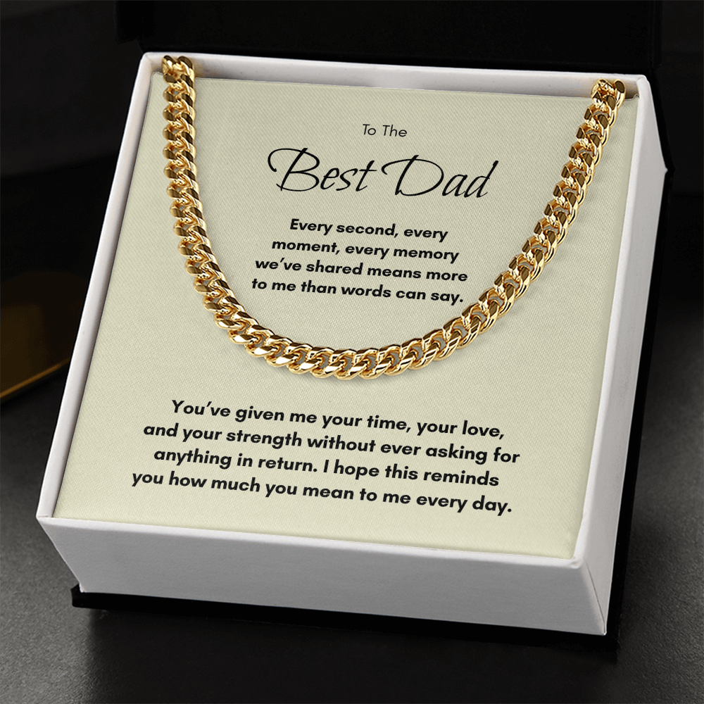 Cuban Link Chain Necklace for Dad – Meaningful Father Gift from Son or Daughter