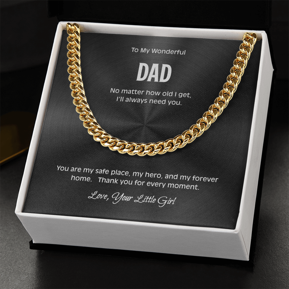 Dad Necklace from Daughter – Meaningful Cuban Link Chain Gift for Father