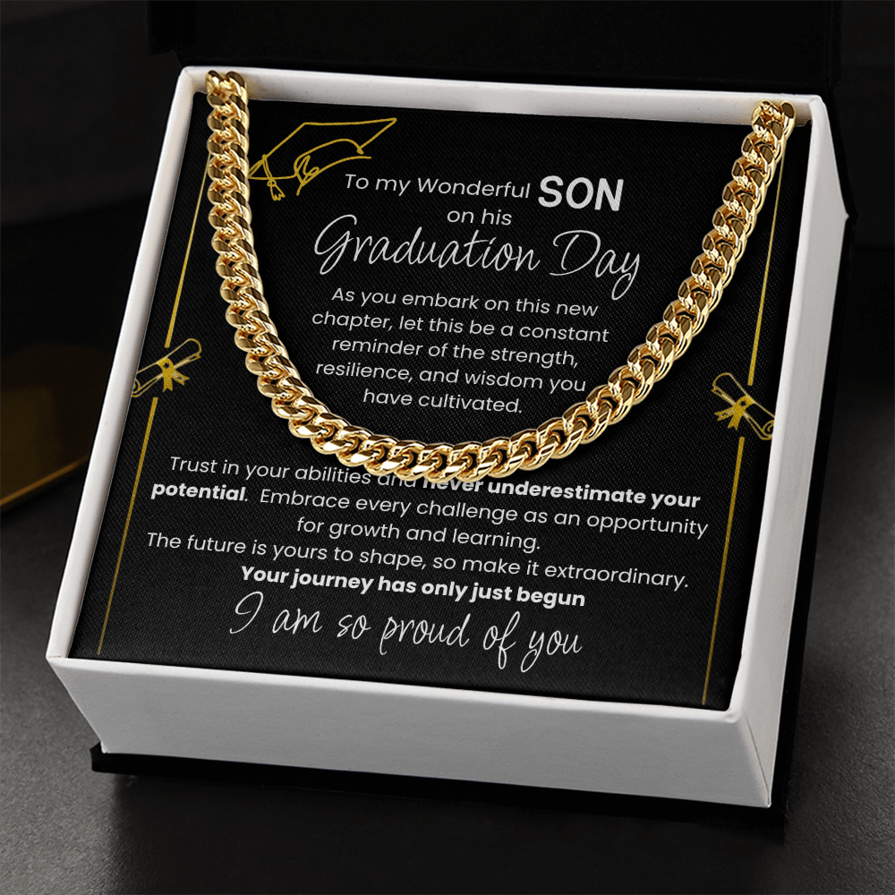 Graduation Gift For A Wonderful Son - Cuban Link Chain