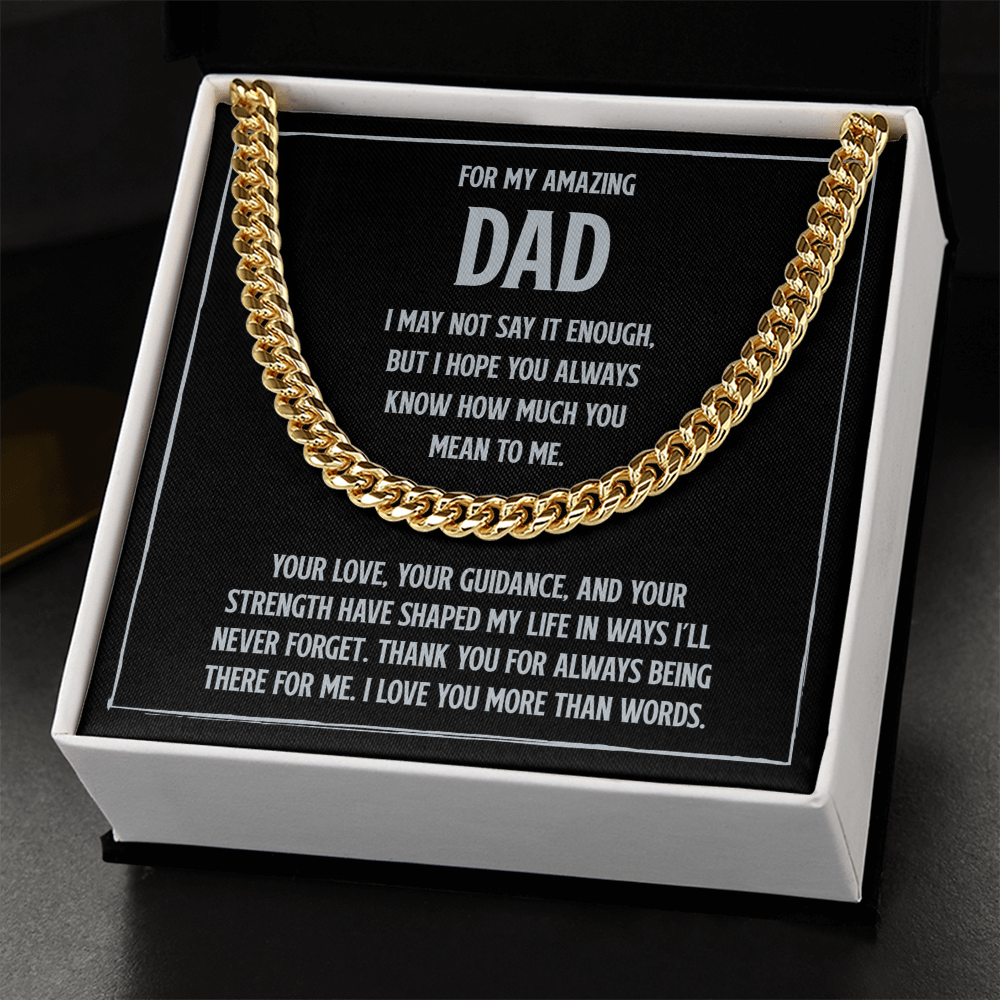 Cuban Link Chain Necklace for Dad – Meaningful Gift for Father from Son or Daughter