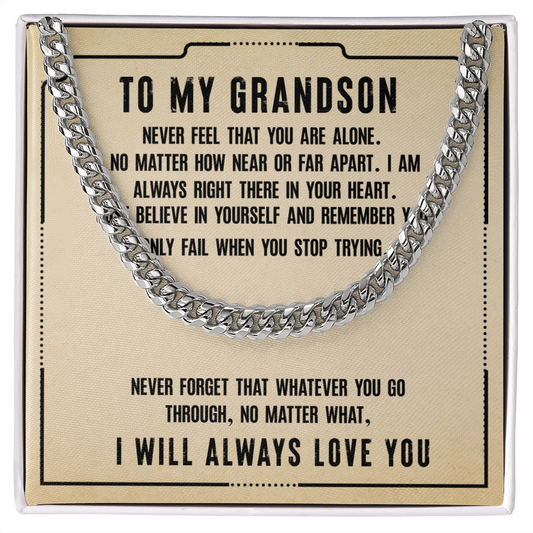 Chain Link Necklace For A Beloved Grandson