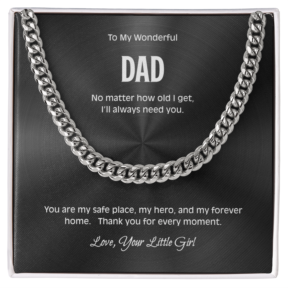 Dad Necklace from Daughter – Meaningful Cuban Link Chain Gift for Father