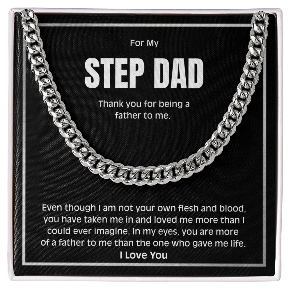 Meaningful Cuban Link Chain Gift for Stepdad
