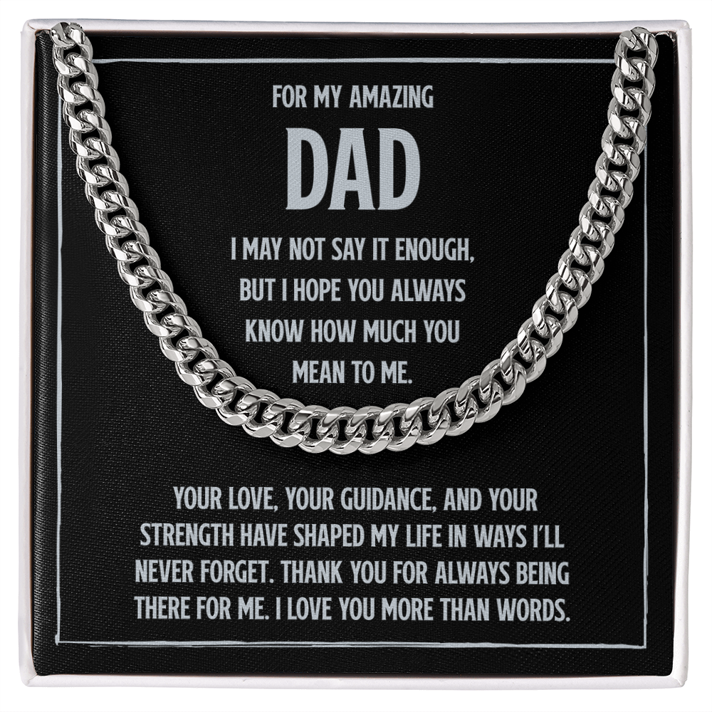 Cuban Link Chain Necklace for Dad – Meaningful Gift for Father from Son or Daughter