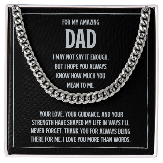 Cuban Link Chain Necklace for Dad – Meaningful Gift for Father from Son or Daughter