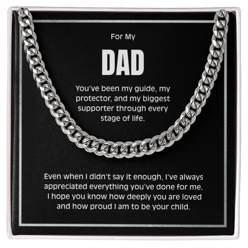 Cuban Link Chain Necklace for Dad – Meaningful Gift for Father from Son or Daughter