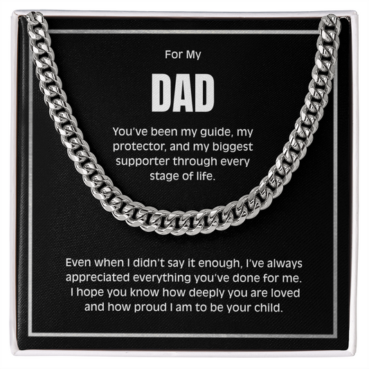 Cuban Link Chain Necklace for Dad – Meaningful Gift for Father from Son or Daughter