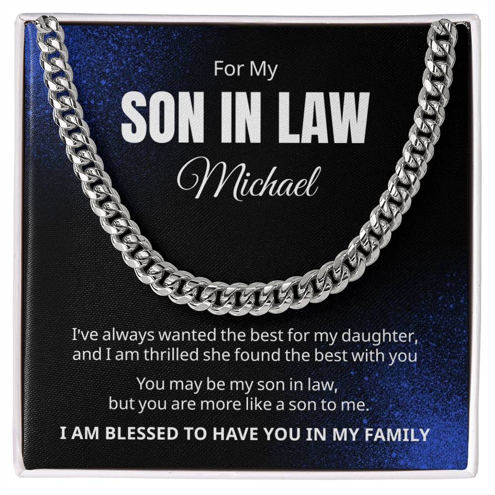 To My Son-In-Law | Personalized Cuban Link Chain