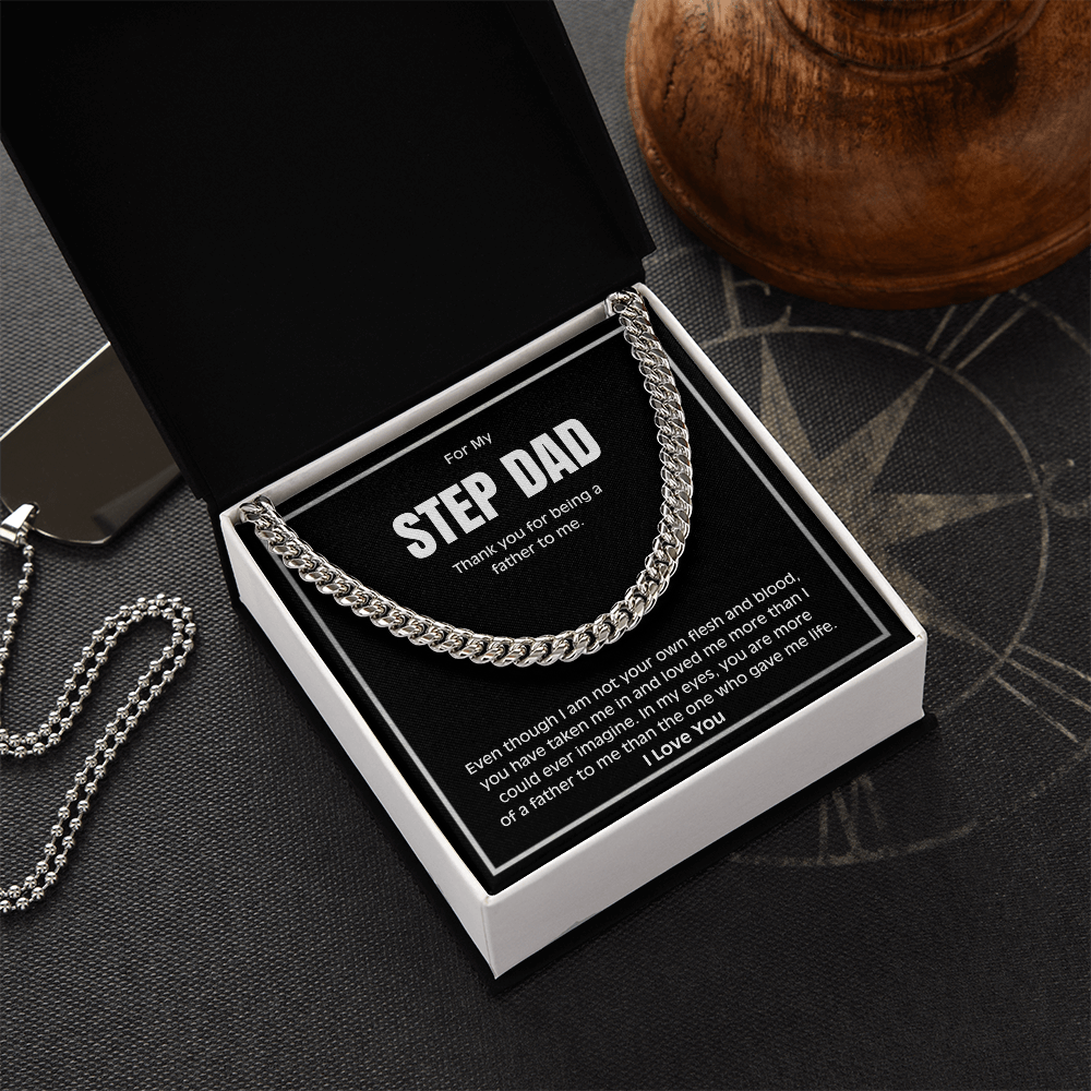 Meaningful Cuban Link Chain Gift for Stepdad
