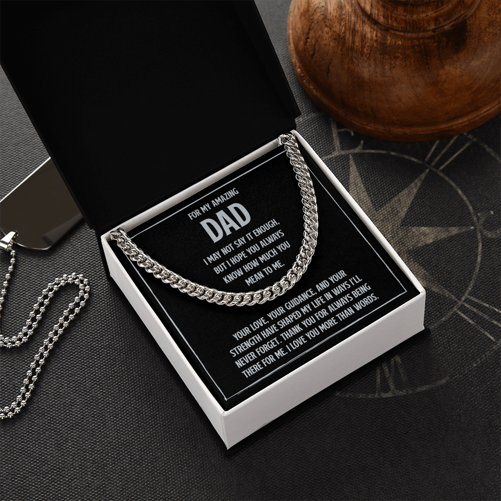 Cuban Link Chain Necklace for Dad – Meaningful Gift for Father from Son or Daughter
