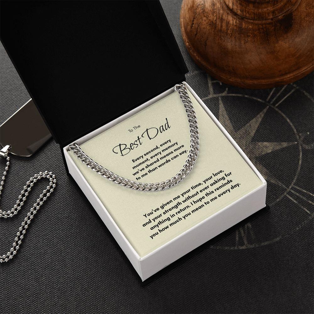 Cuban Link Chain Necklace for Dad – Meaningful Father Gift from Son or Daughter