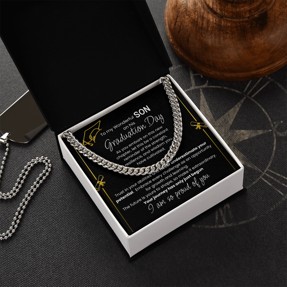 Graduation Gift For A Wonderful Son - Cuban Link Chain