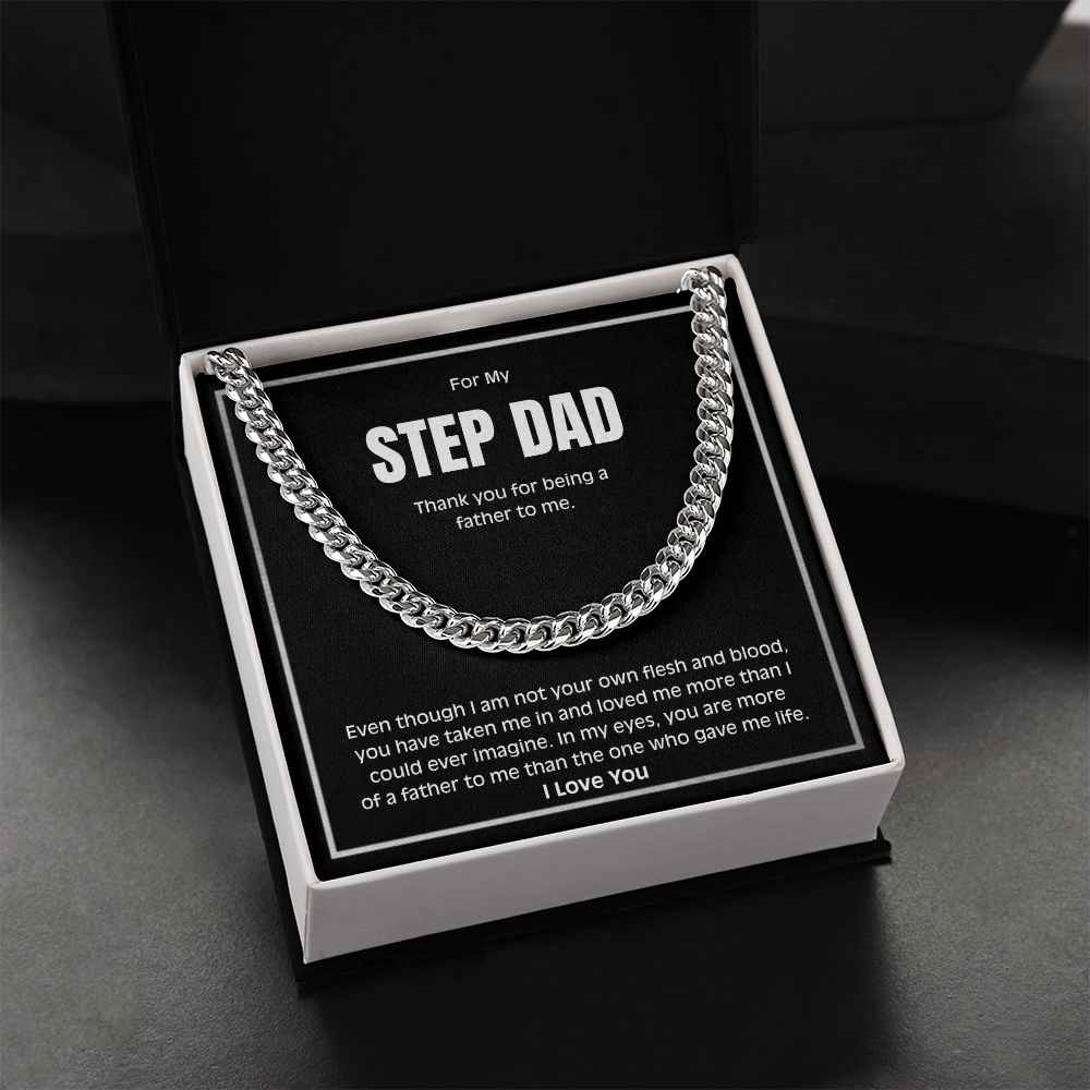 Meaningful Cuban Link Chain Gift for Stepdad