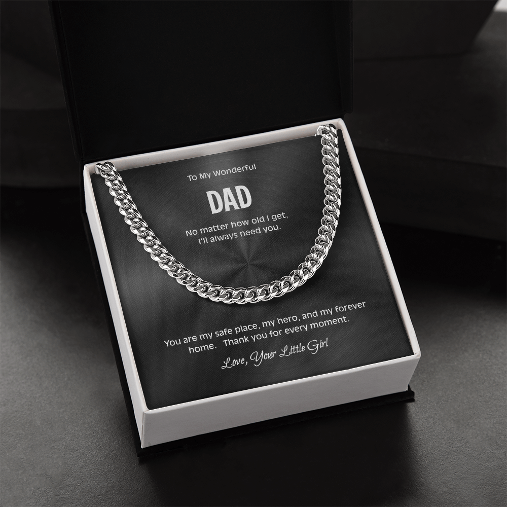 Dad Necklace from Daughter – Meaningful Cuban Link Chain Gift for Father