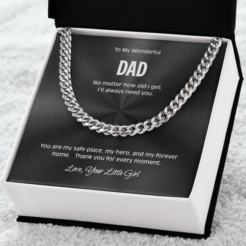 Dad Necklace from Daughter – Meaningful Cuban Link Chain Gift for Father