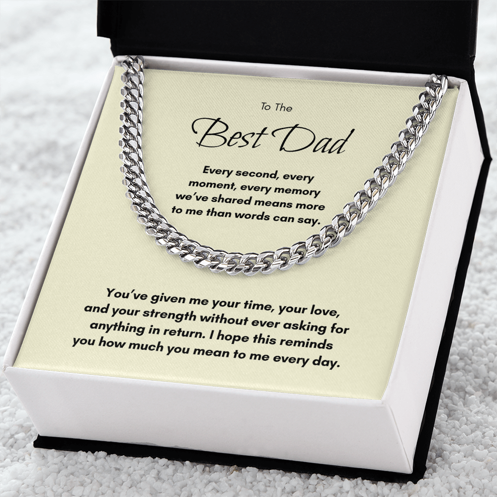 Cuban Link Chain Necklace for Dad – Meaningful Father Gift from Son or Daughter