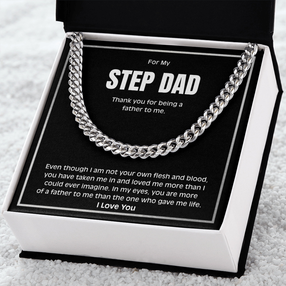 Meaningful Cuban Link Chain Gift for Stepdad