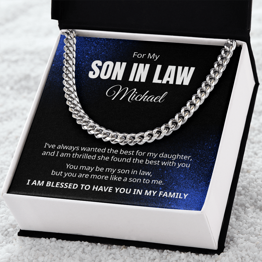 To My Son-In-Law | Personalized Cuban Link Chain