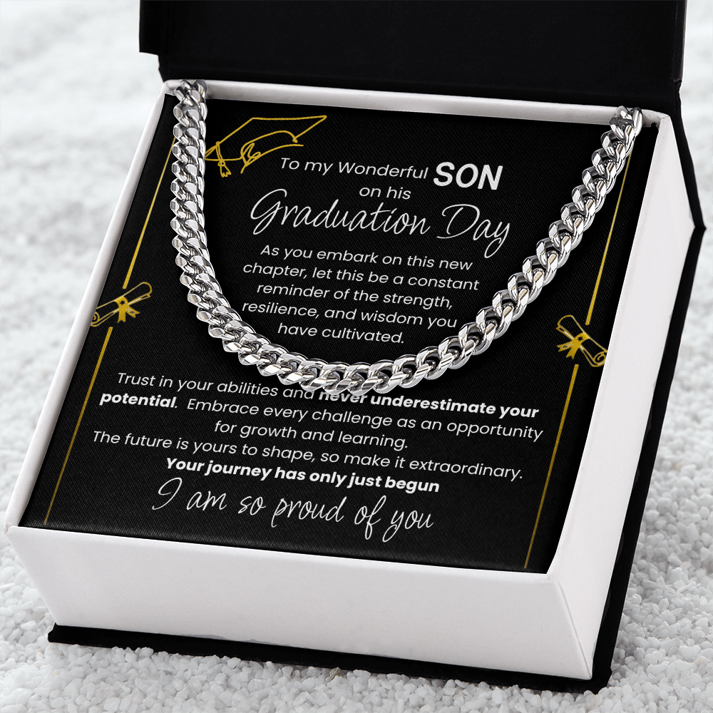 Graduation Gift For A Wonderful Son - Cuban Link Chain