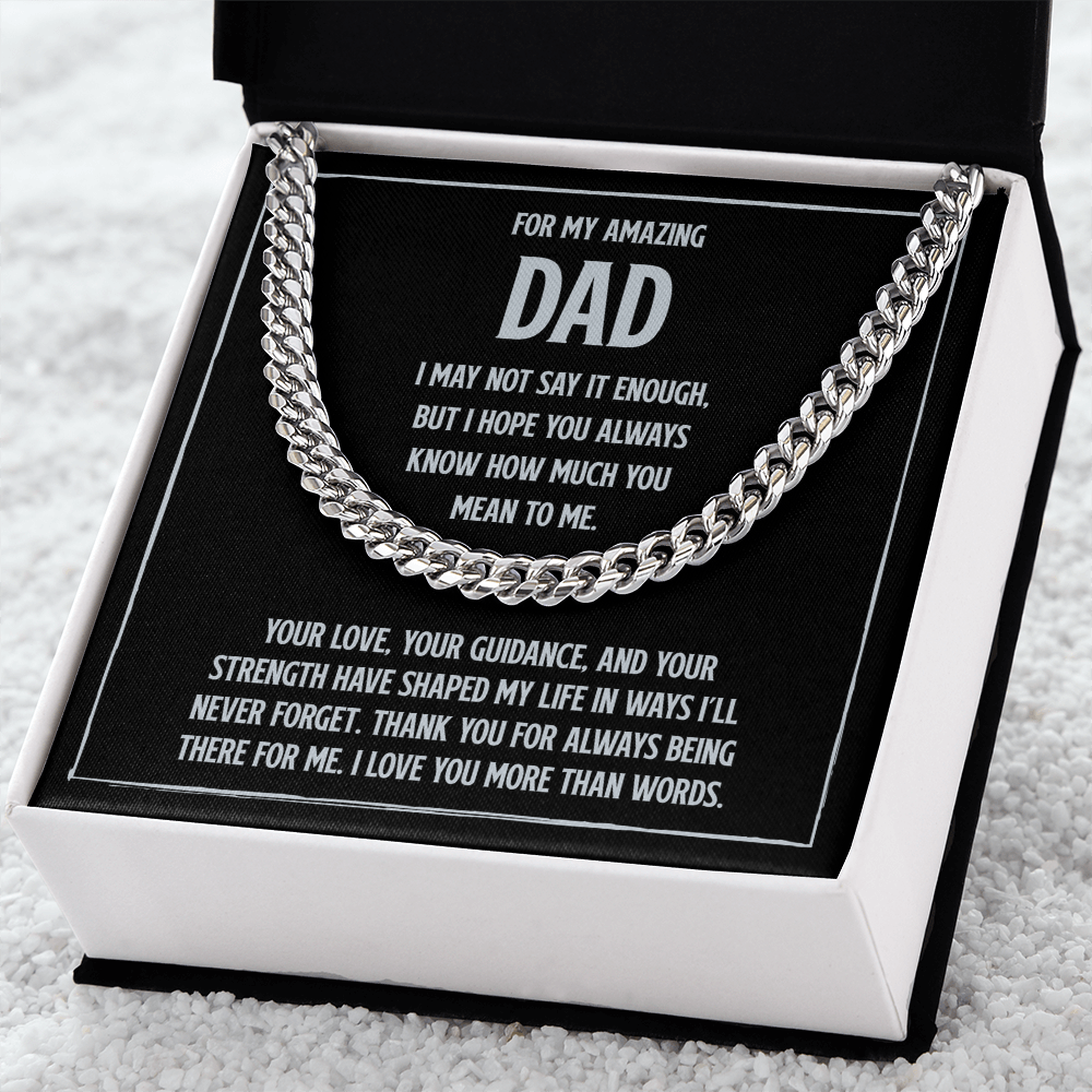 Cuban Link Chain Necklace for Dad – Meaningful Gift for Father from Son or Daughter