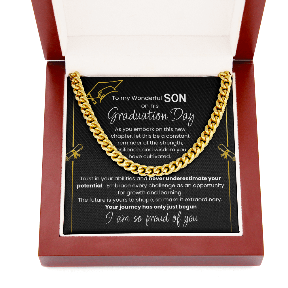 Graduation Gift For A Wonderful Son - Cuban Link Chain