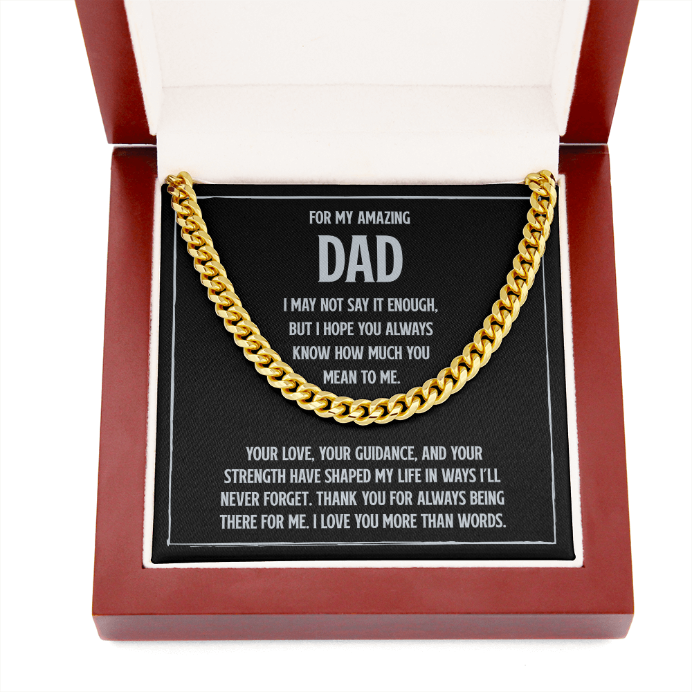 Cuban Link Chain Necklace for Dad – Meaningful Gift for Father from Son or Daughter