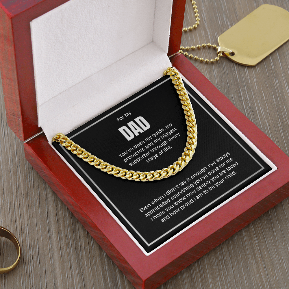 Cuban Link Chain Necklace for Dad – Meaningful Gift for Father from Son or Daughter