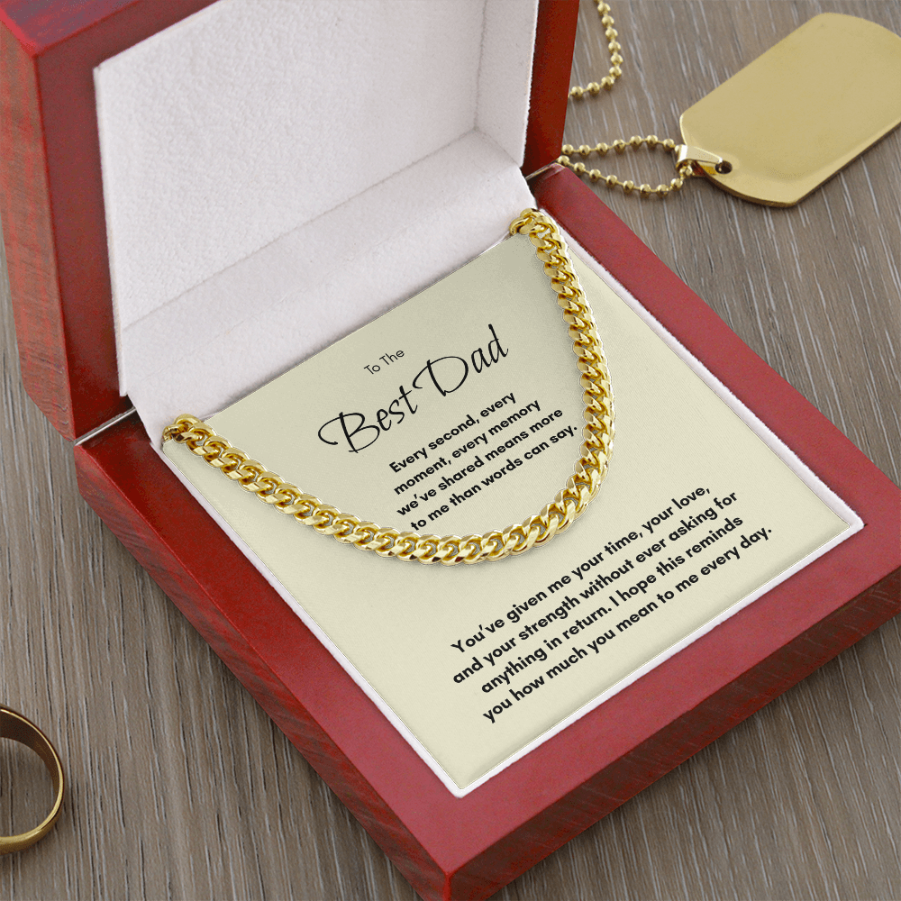 Cuban Link Chain Necklace for Dad – Meaningful Father Gift from Son or Daughter