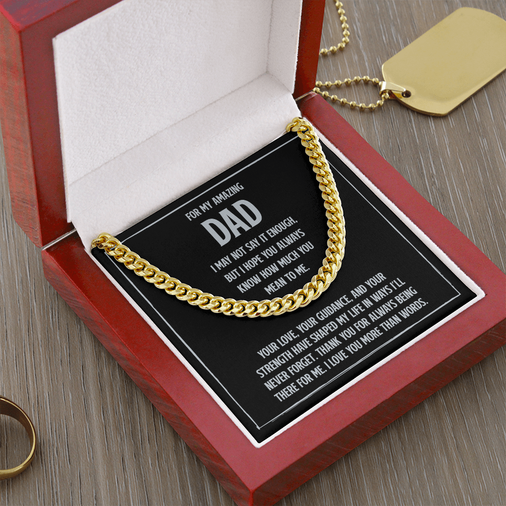Cuban Link Chain Necklace for Dad – Meaningful Gift for Father from Son or Daughter