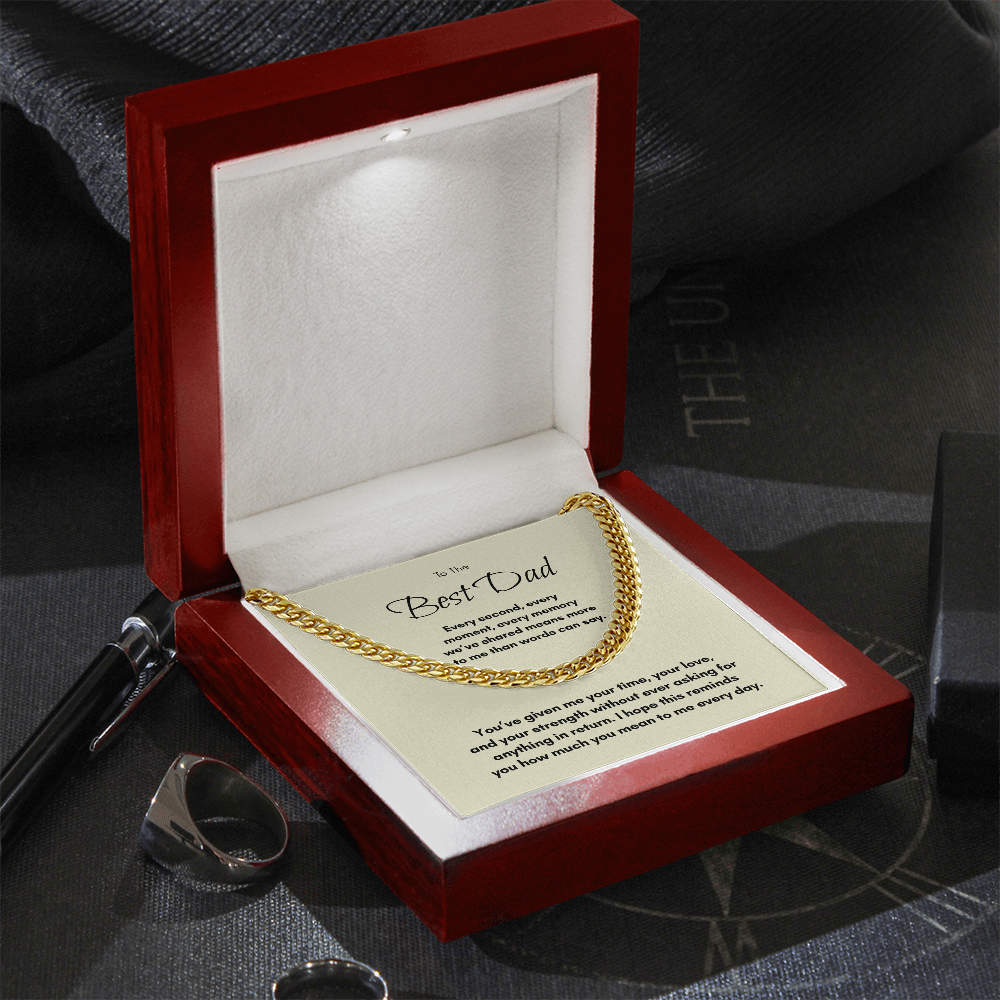 Cuban Link Chain Necklace for Dad – Meaningful Father Gift from Son or Daughter