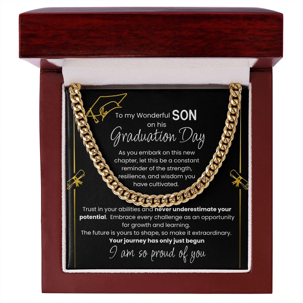 Graduation Gift For A Wonderful Son - Cuban Link Chain