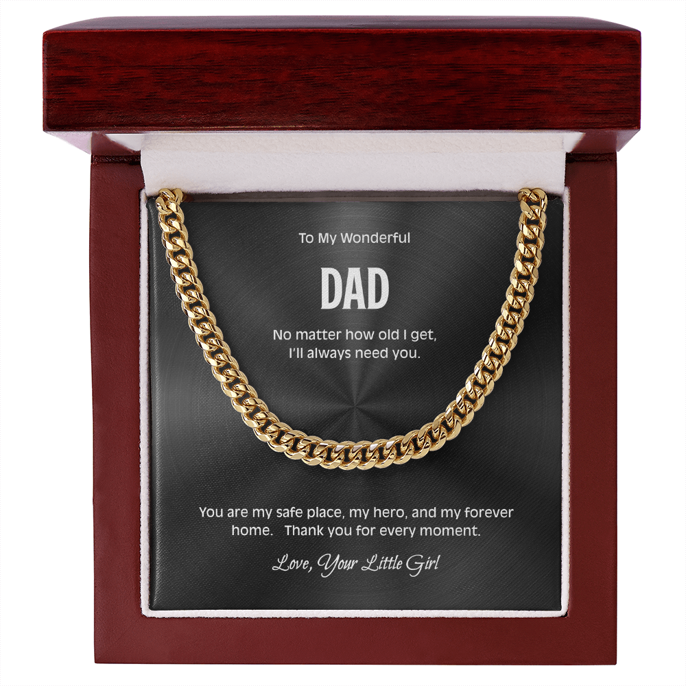 Dad Necklace from Daughter – Meaningful Cuban Link Chain Gift for Father